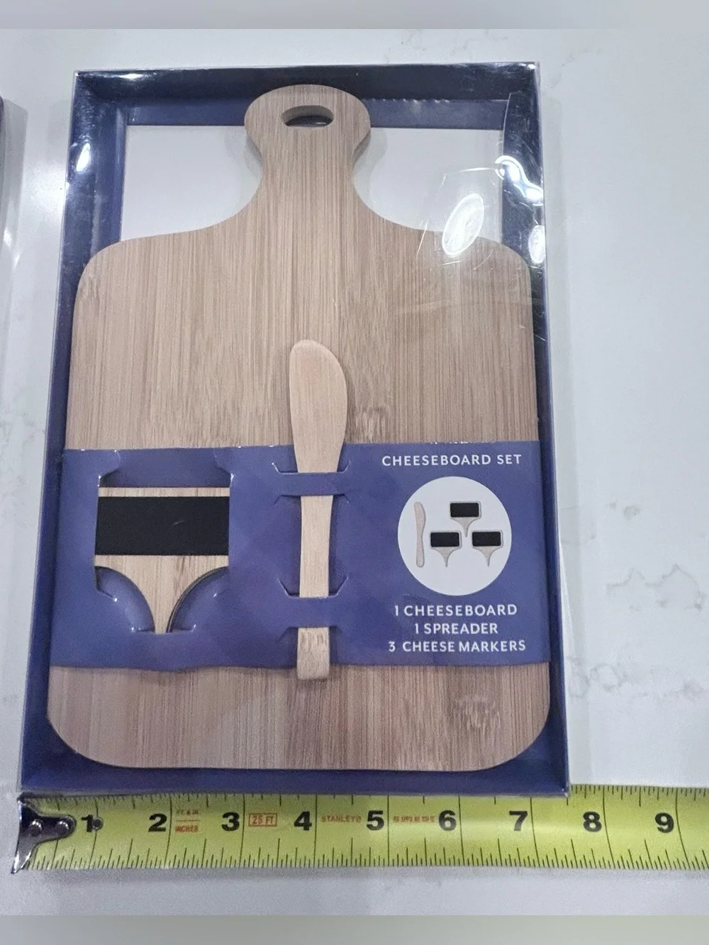 NIB- BAMBOO CHEESE BOARD SET OF 2 WITH ACCESSORIES